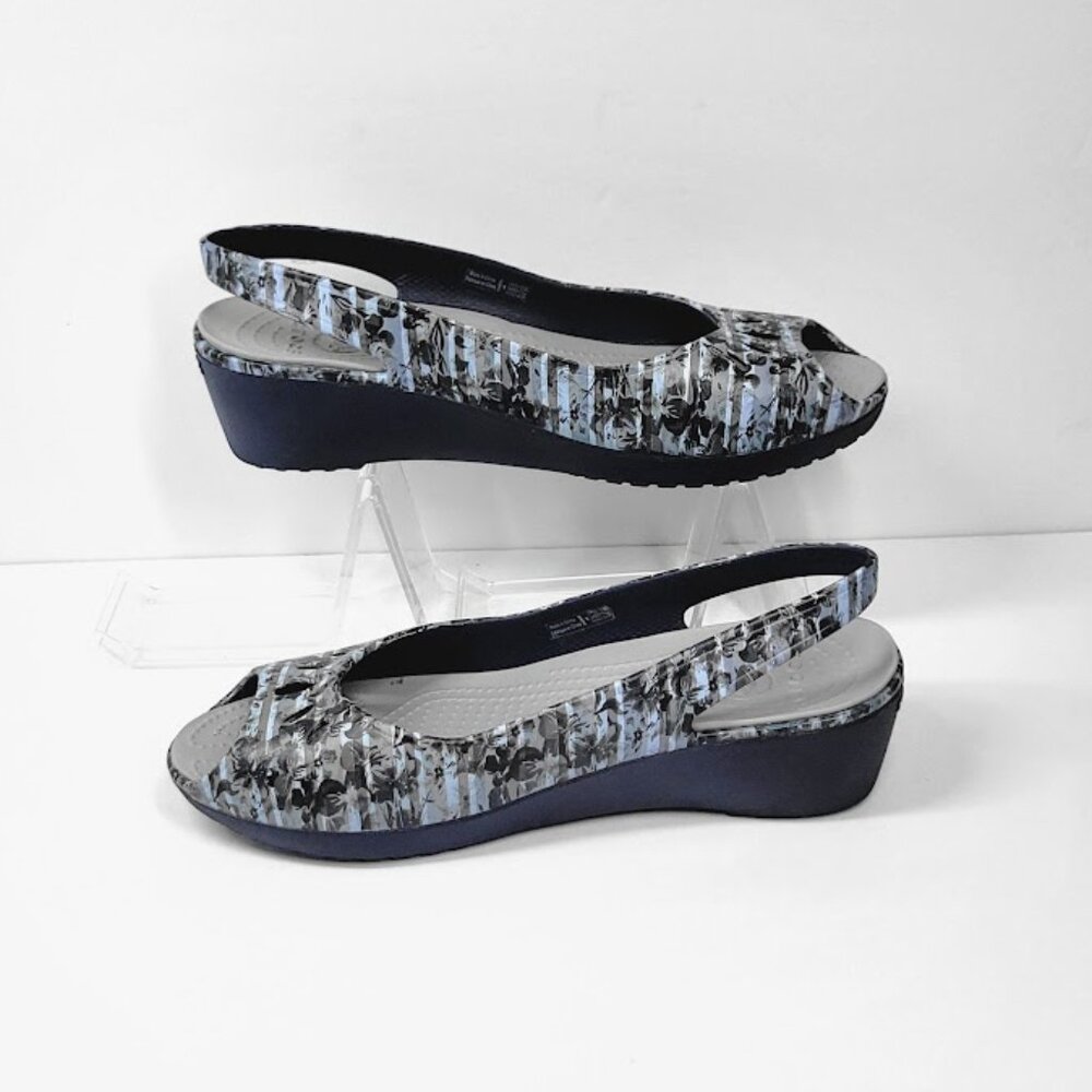 CROCS mabyn mini wedge sandals Sz 9 - Picture 5 of 8